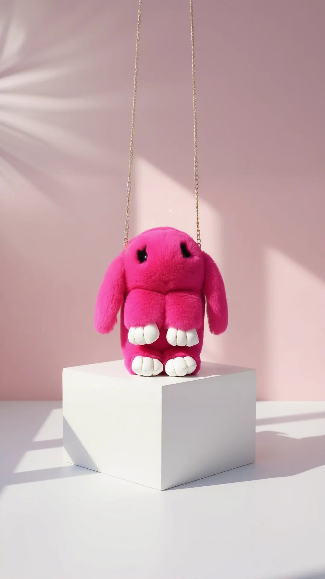 Faux Fur Bunny Rabbit Backpack – Soft Plush Handbag