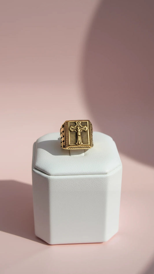 Waterproof Crucifix Stainless Steel Men's Biker Ring