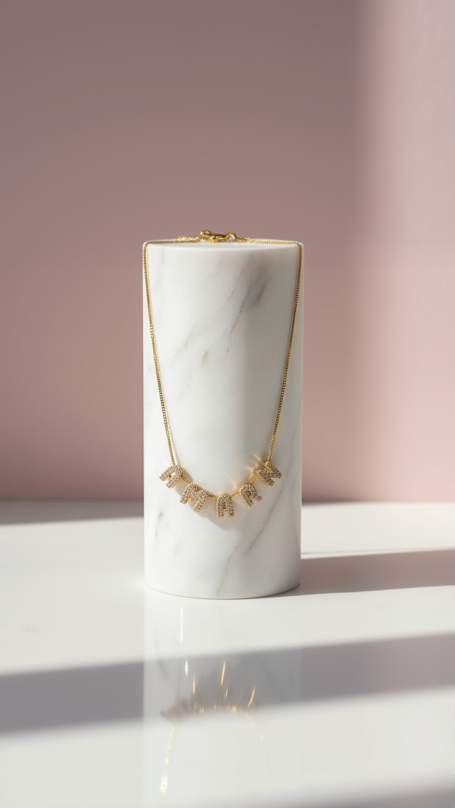 Personalised Crystal Initial Name Letter Pendant Necklace