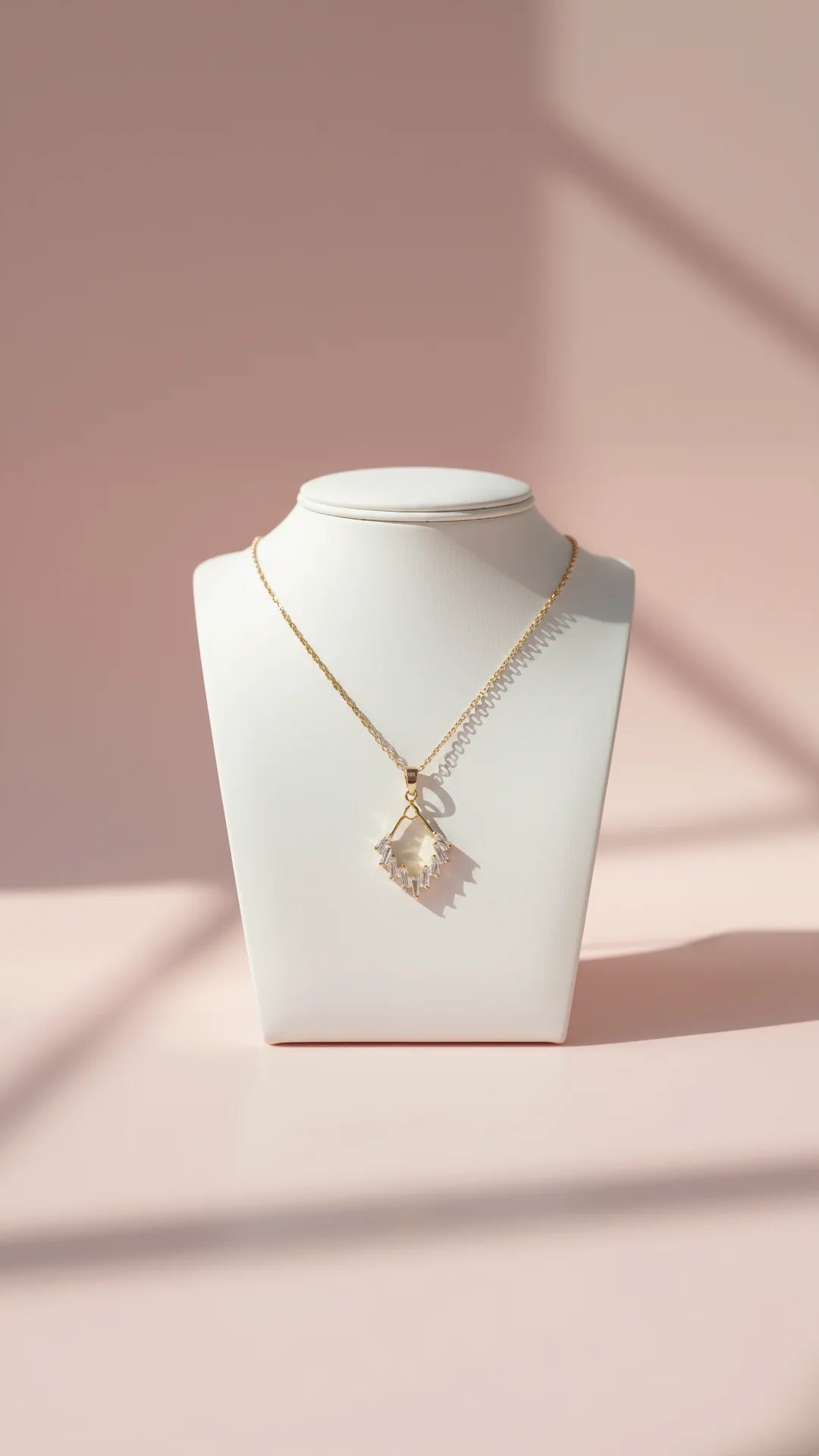 Baguette Cut Fan Crystal Pendant Necklace