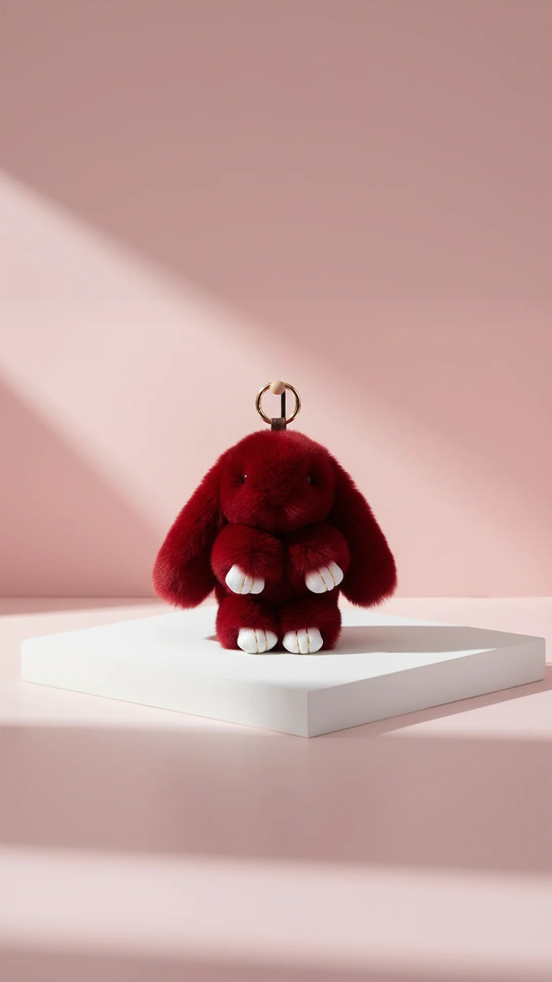 Plush Fluffy Bunny Rabbit Key Ring & Bag Charm