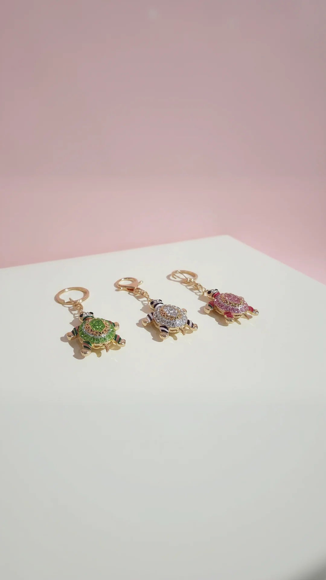 Tortoise Crystal Key Ring & Bag Charm