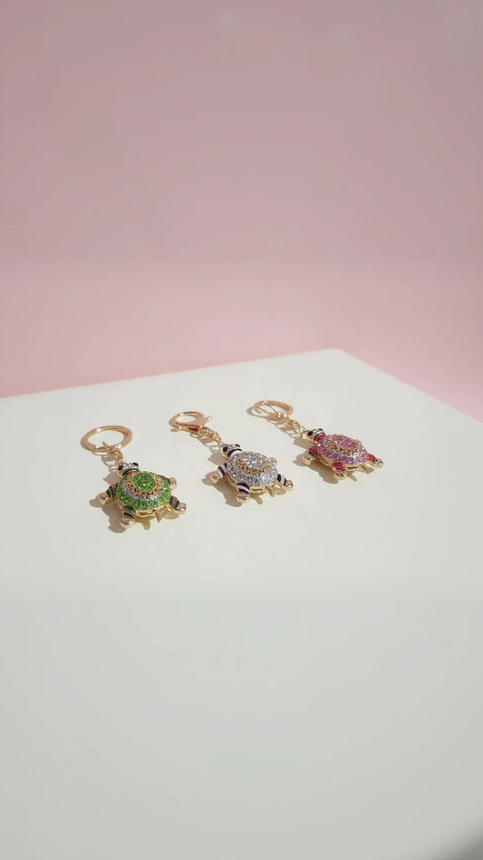 Tortoise Crystal Key Ring & Bag Charm