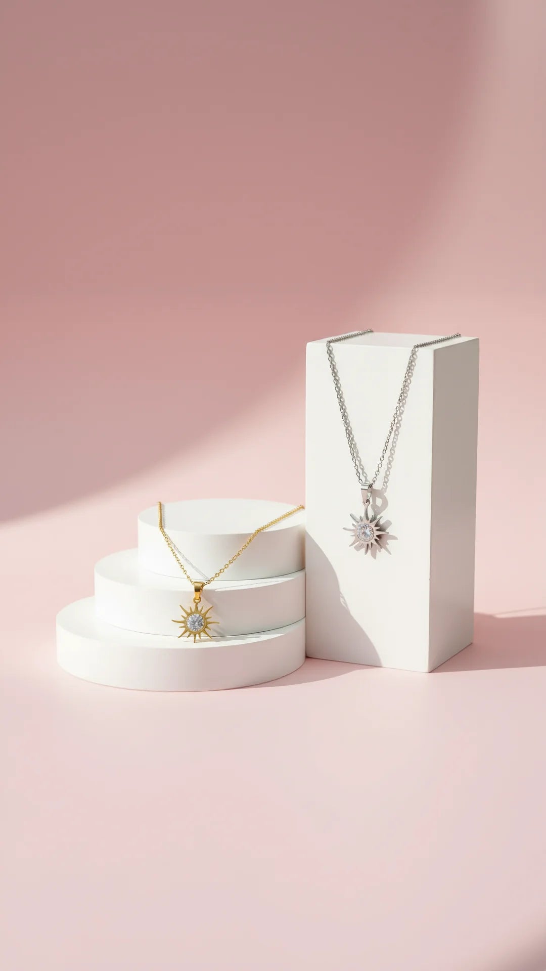 Pavé Crystal Sun Pendant Necklace