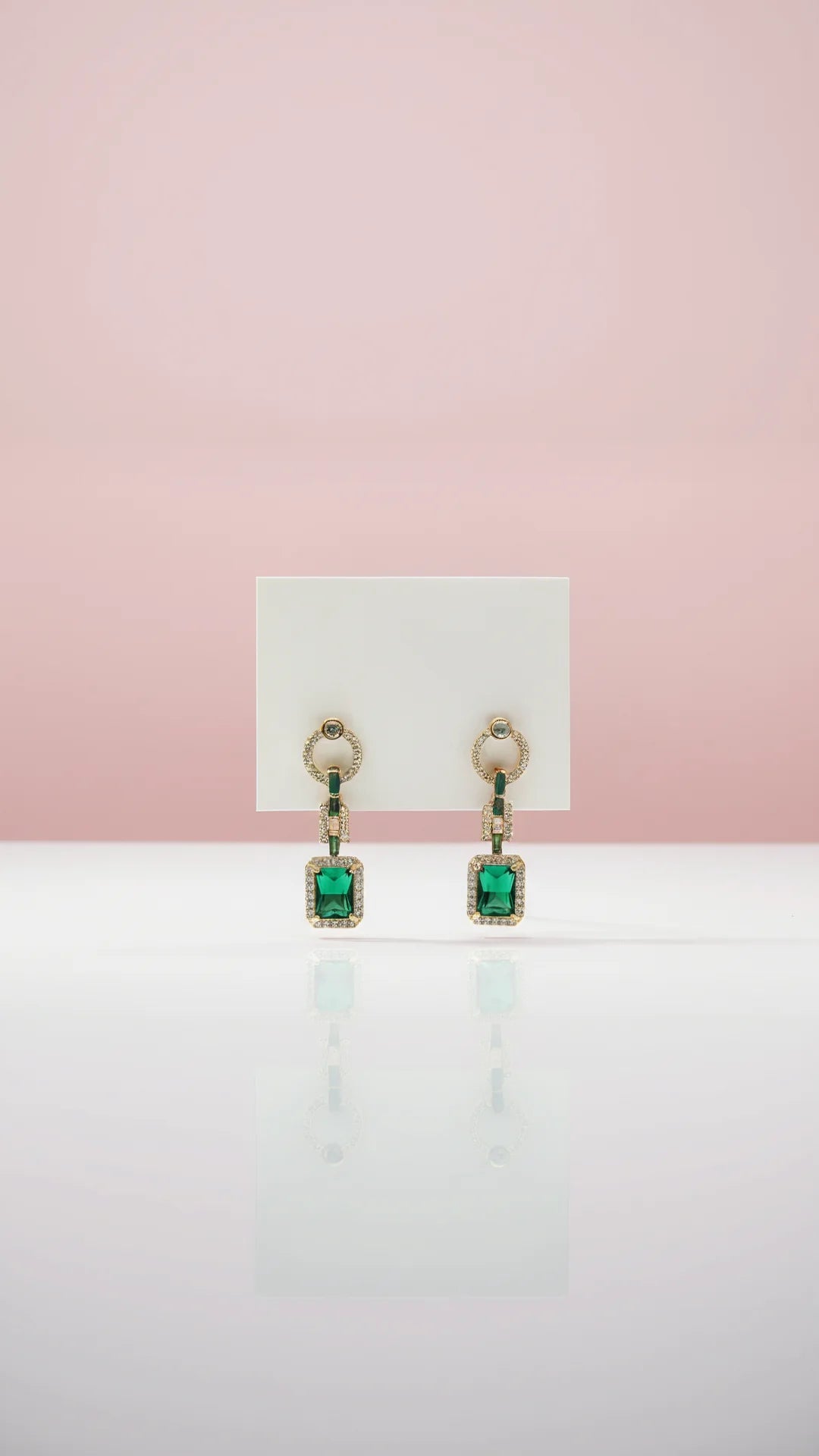 Rectangular Drop & Dangle Crystal Earrings