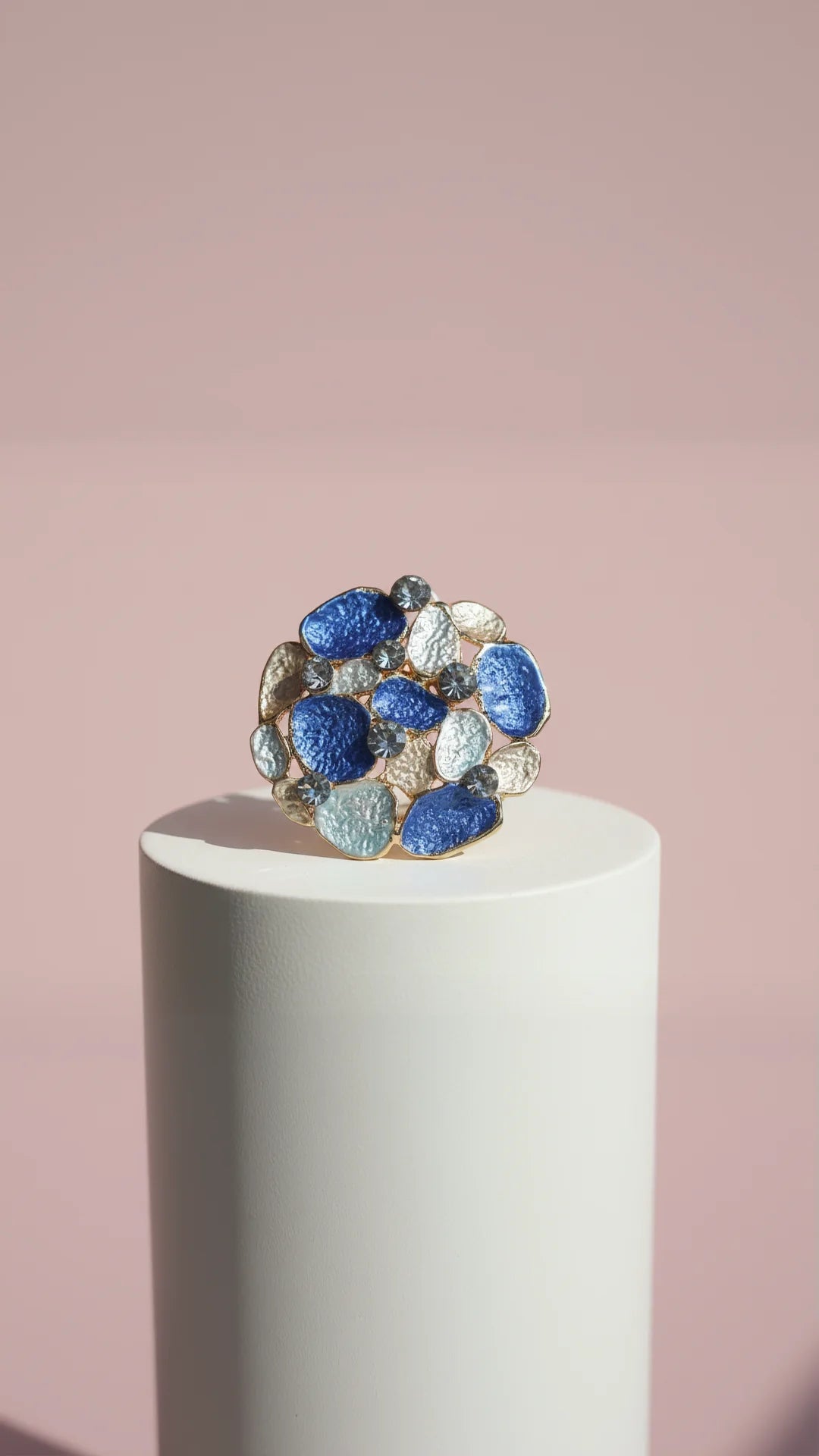 Abstract Crystal Cluster Magnetic Brooch