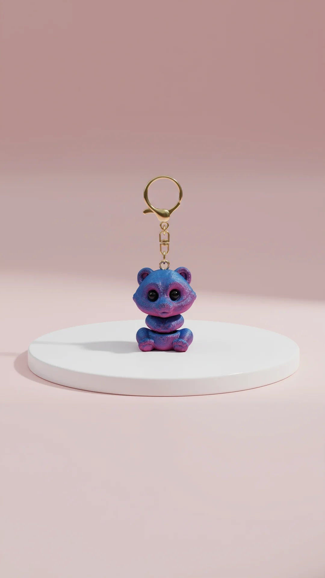 3D Printed Articulated Fantasy Racoon : Bioplastic Fidget Key Ring