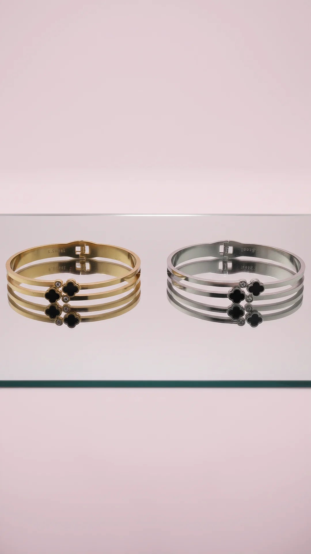 Black Clover Stainless Steel Stacking Bangle