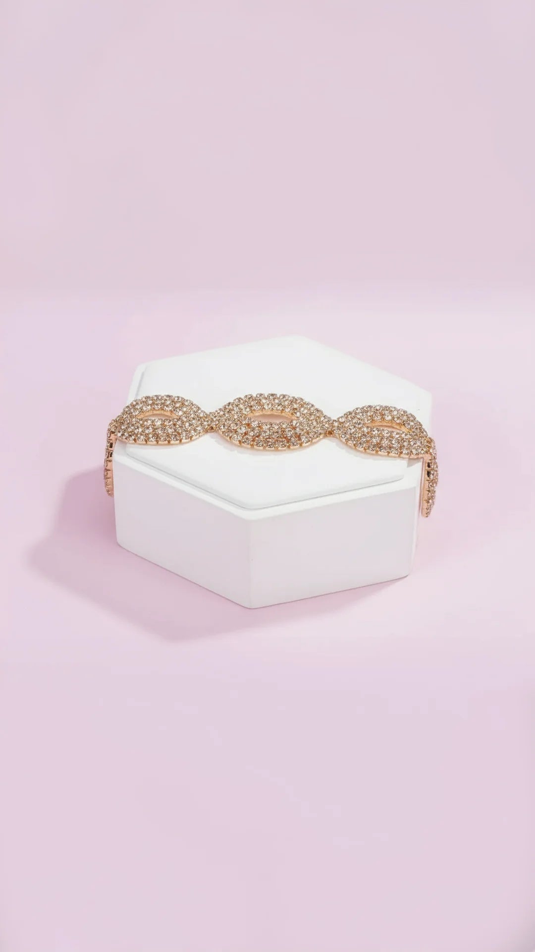 Gold Oval Link Crystal Bracelet