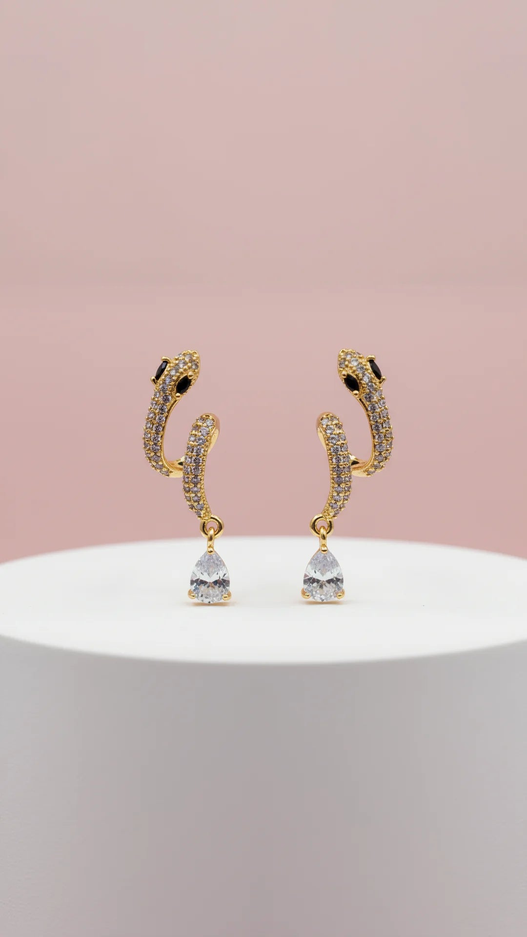 Serpent Dangle & Drop Teardrop Snake Earrings