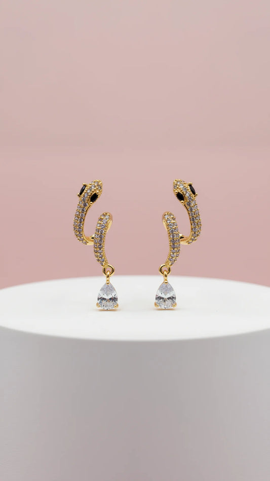 Serpent Dangle & Drop Teardrop Snake Earrings