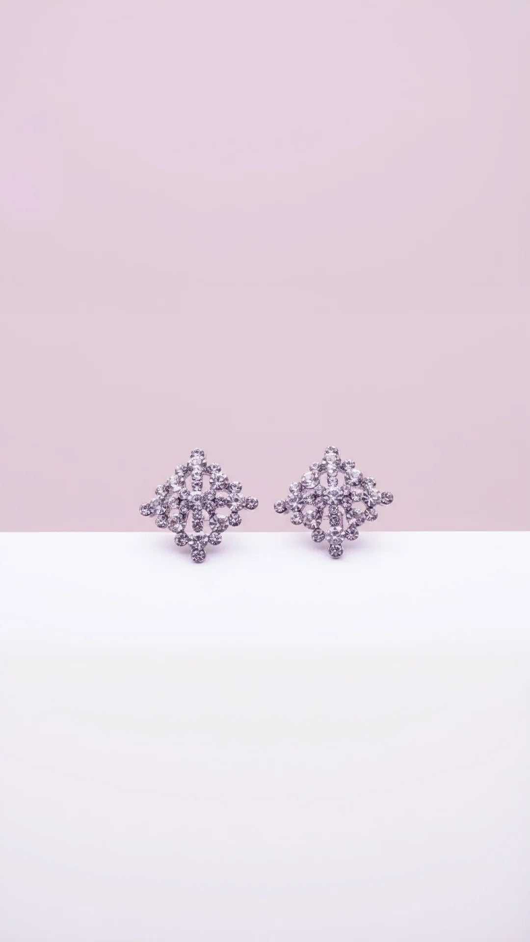 Square Crystal Stud Earrings
