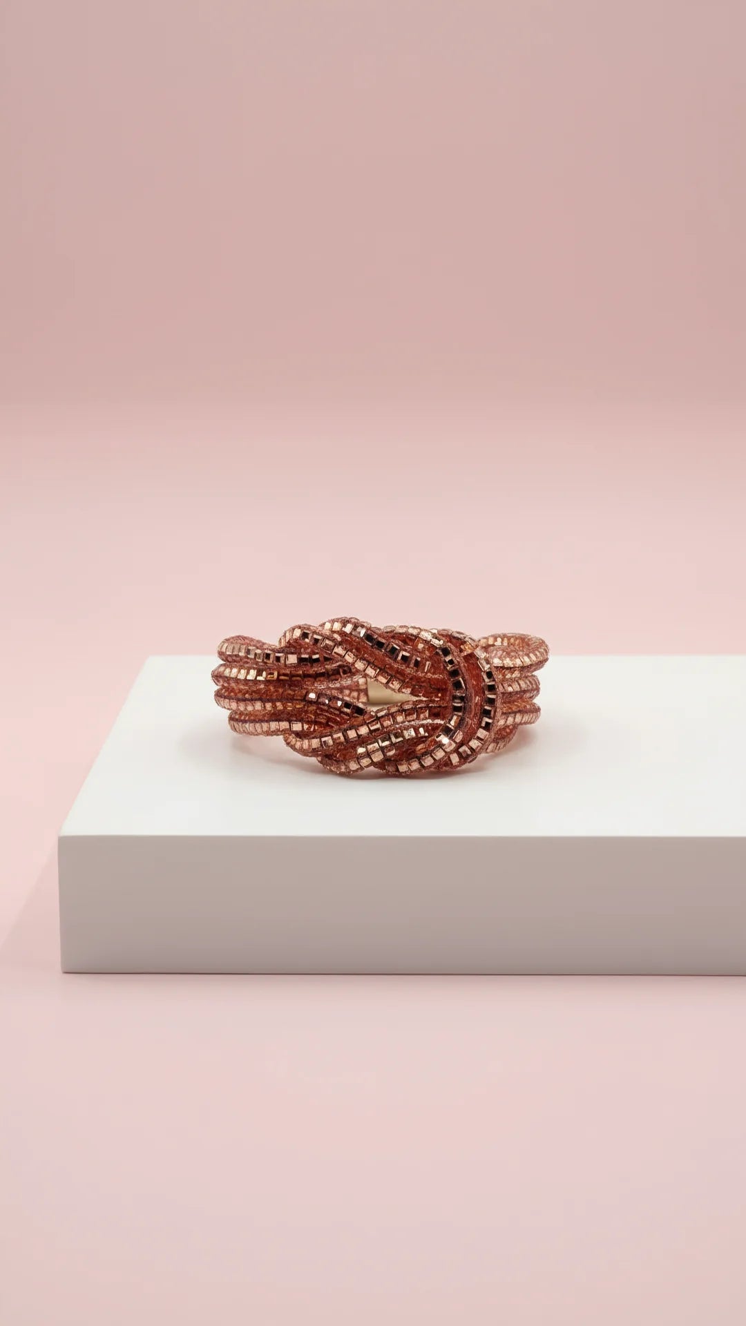 Mirrored Knotted Crystal Bracelet With Magnetic Closure