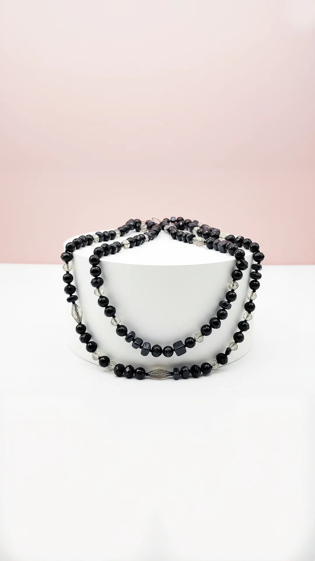 Resin Boho Long Natural Stone Beaded Necklace