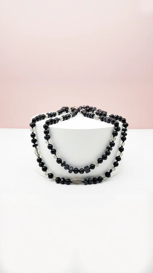 Resin Boho Long Natural Stone Beaded Necklace