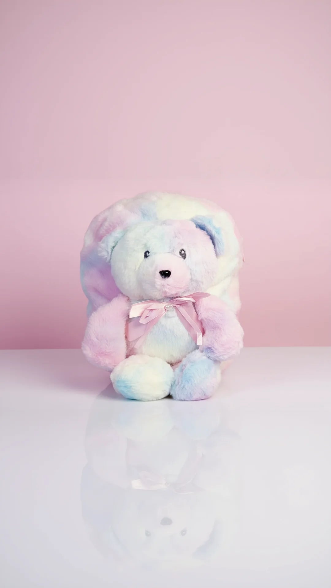 Plush Pastel Fluffy Teddy Bear Backpack