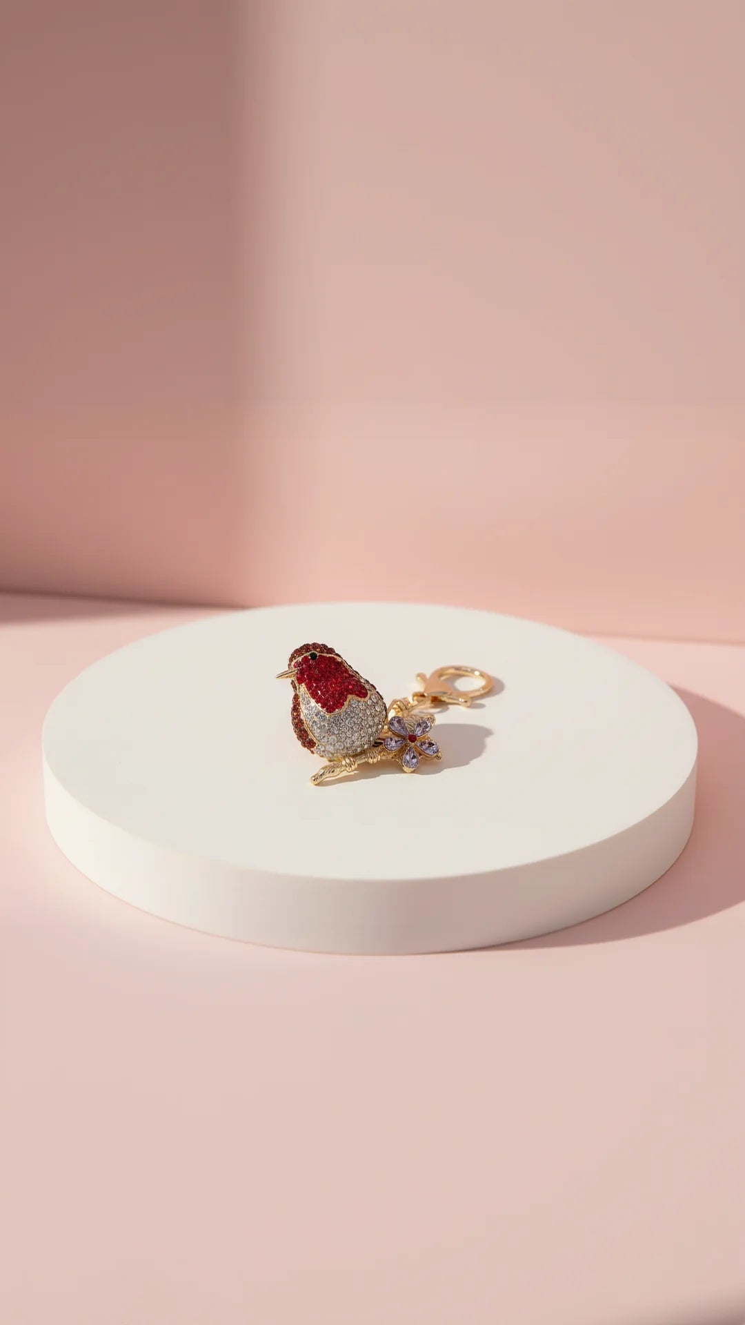 Robin Festive Crystal Key Ring & Bag Charm