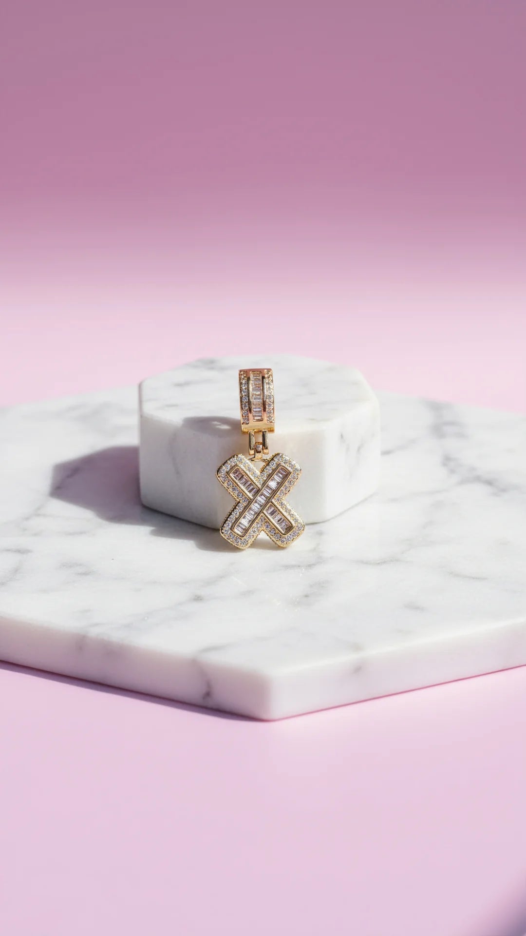 Personalized Initial Letter Pendant Crystal Necklace