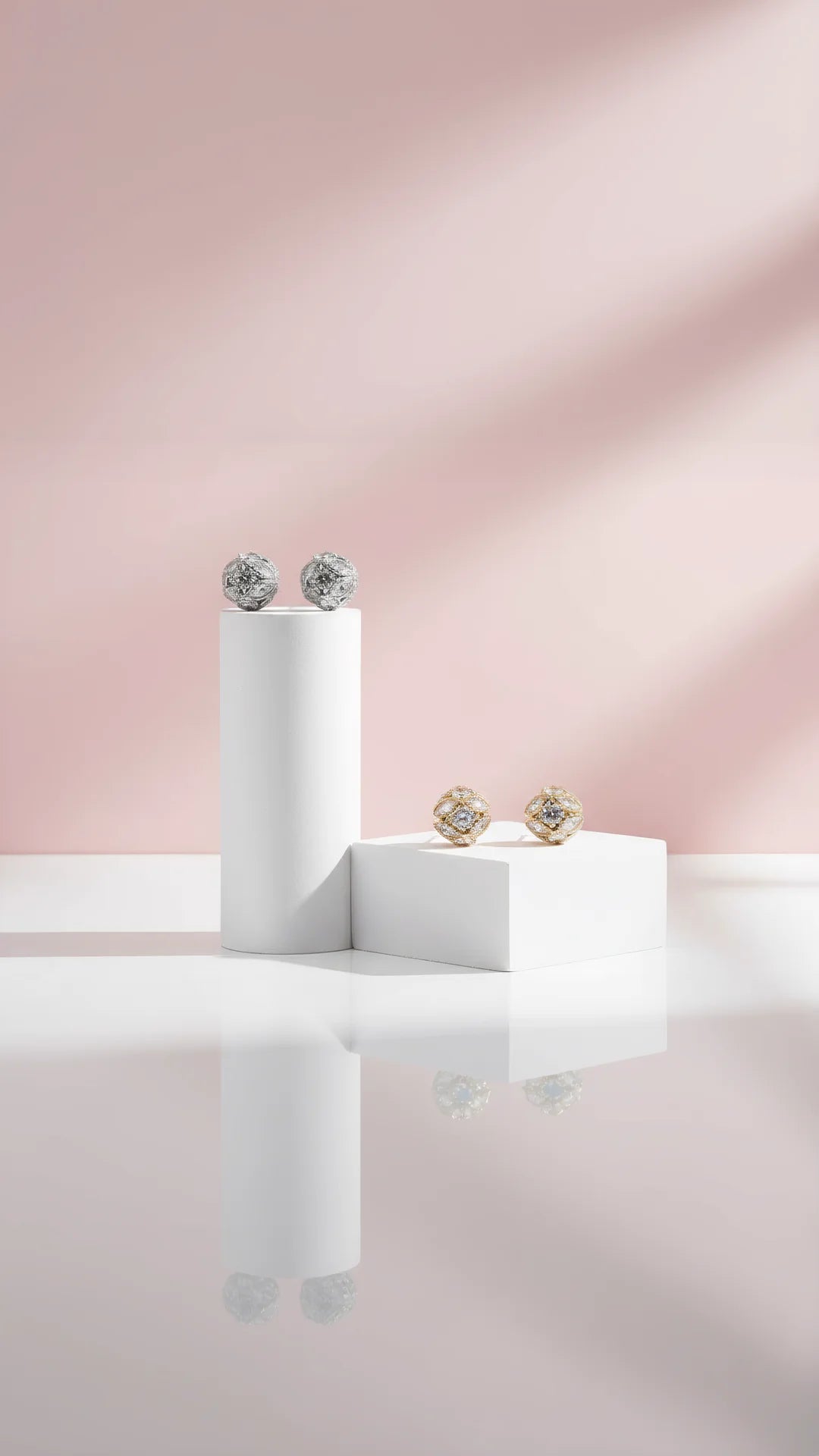 Cluster Crystal Ball Stud Earrings