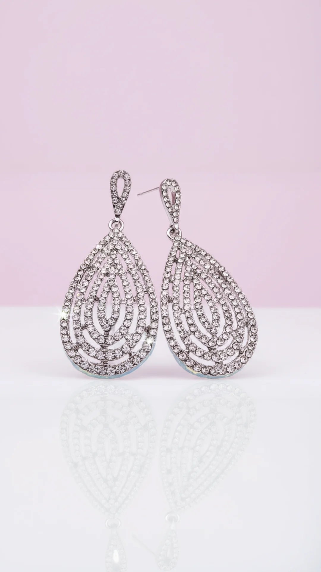 Layered Teardrop Crystal Drop & Dangle Earrings