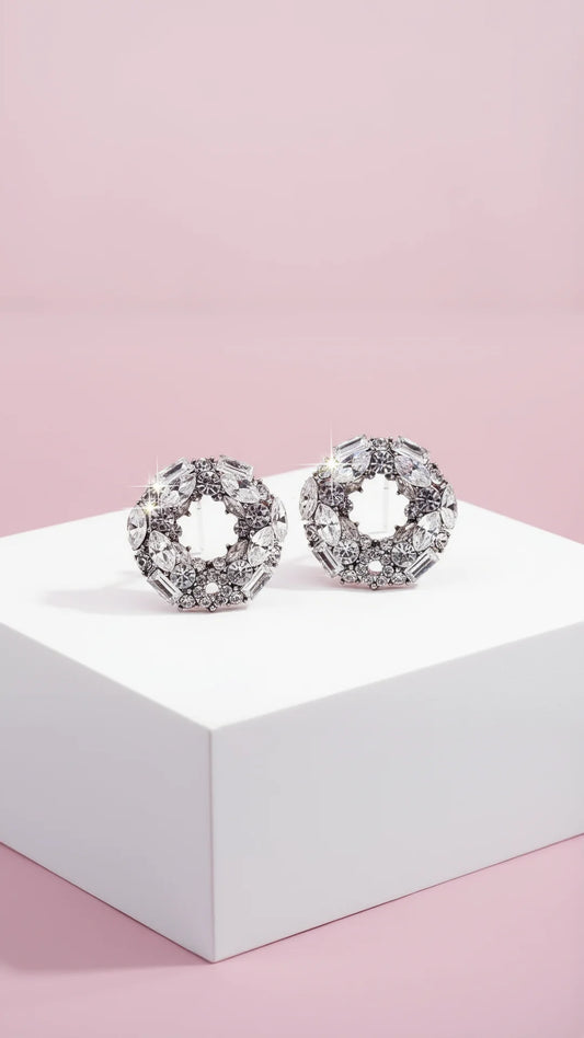 Twinkle Round Crystal Stud Earrings