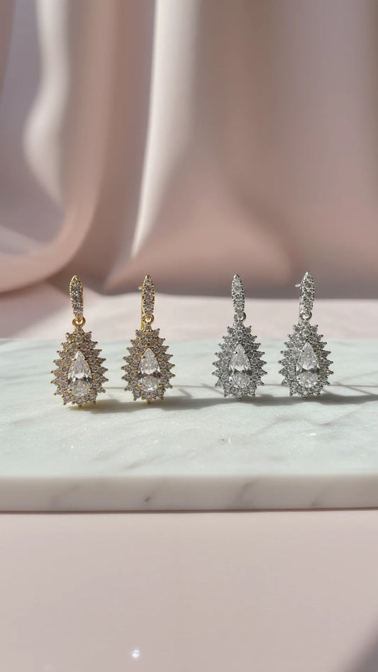 Teardrop Drop & Dangle Crystal Earrings