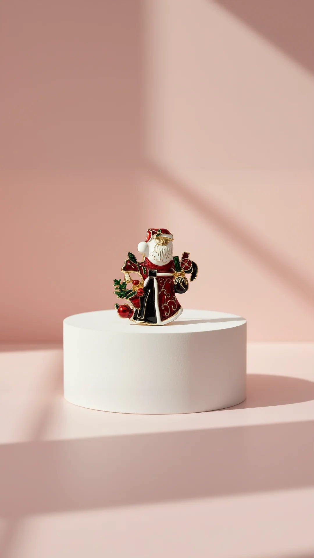 Santa Claus & Gifts Crystal Festive Brooch