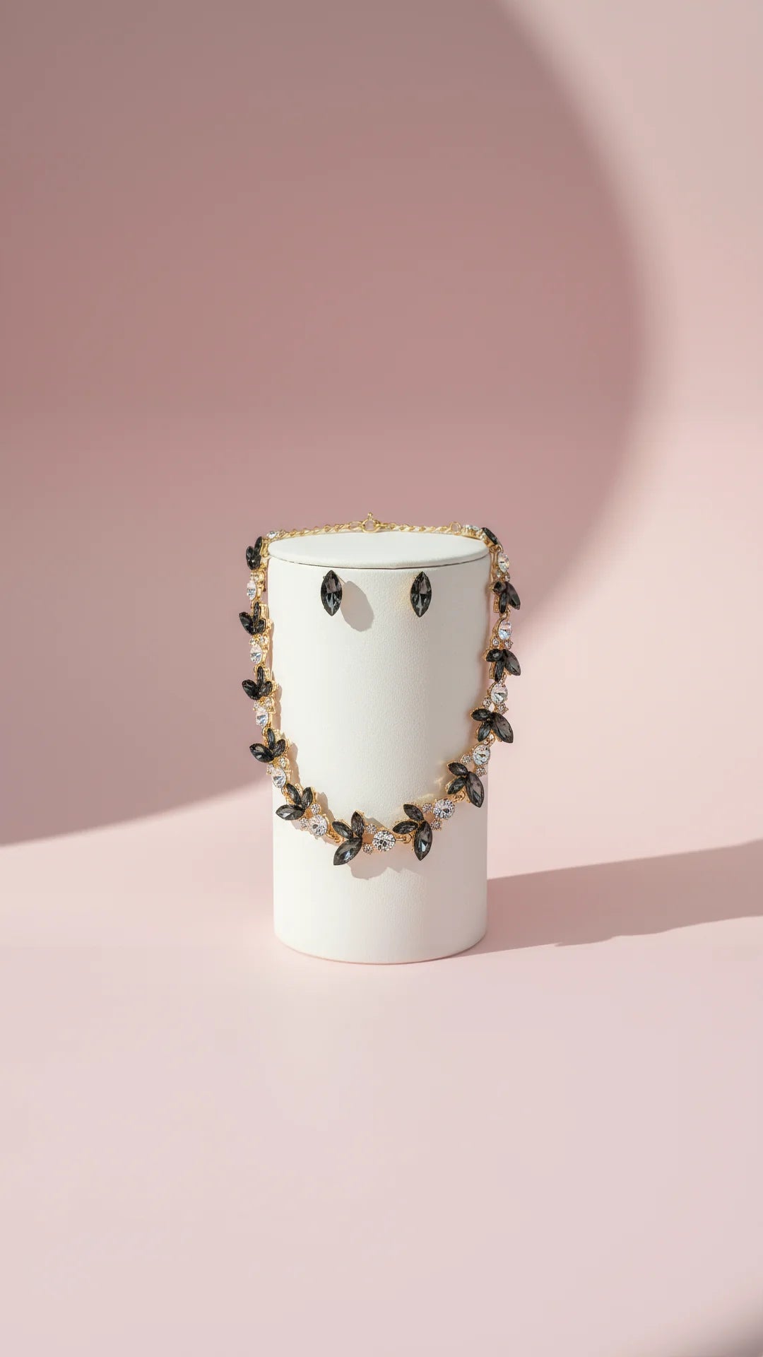 Cluster Crystal Necklace & Earrings Set