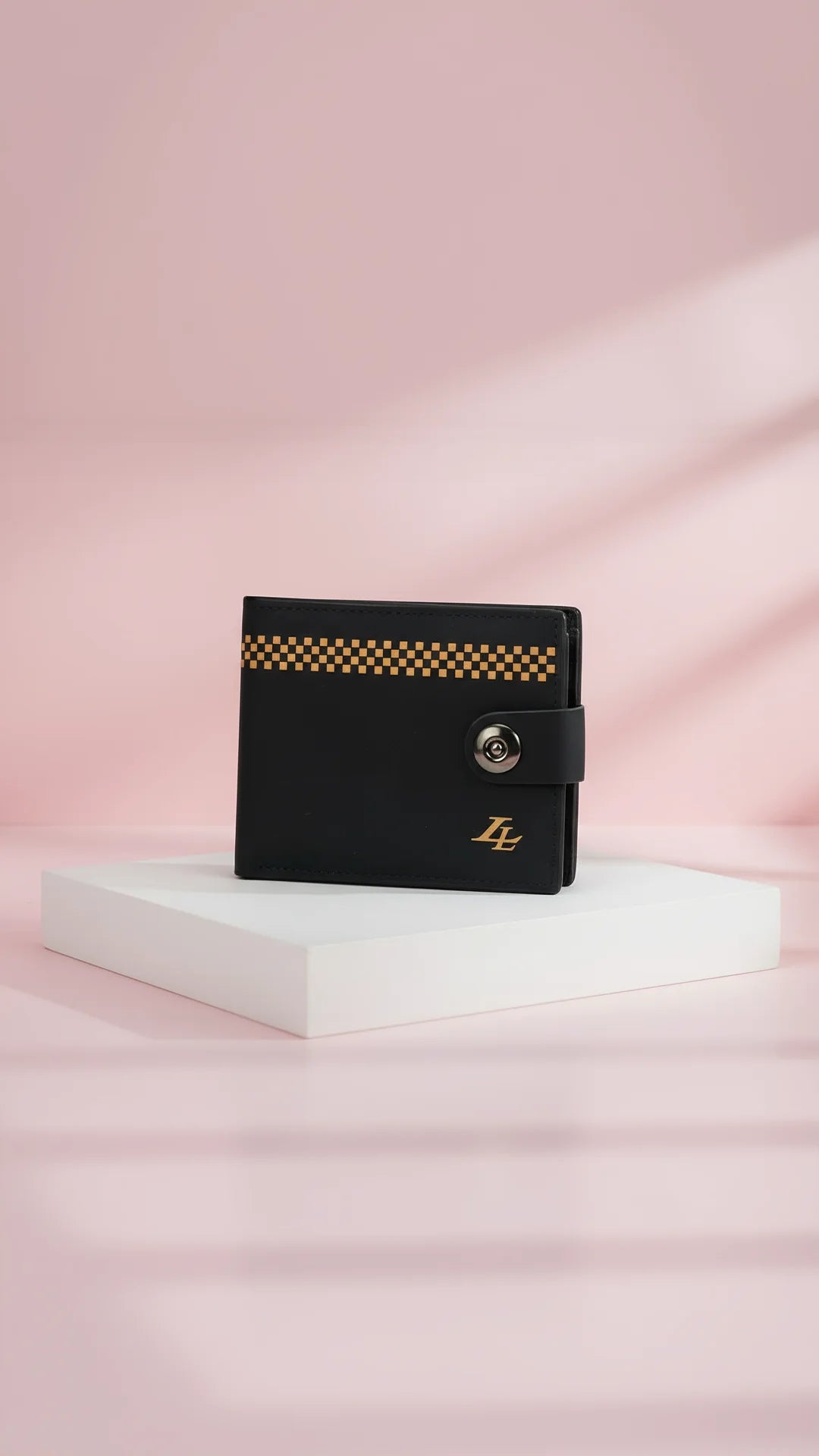 Black & Tan Leather Bifold Wallet With Gift Box