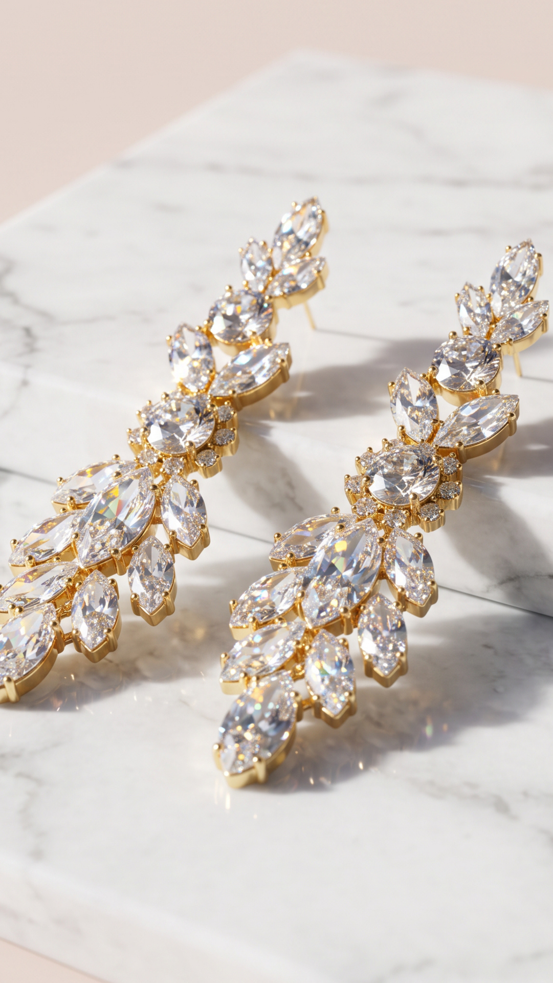 Marquise Layered Crystal Drop & Dangle Statement Earrings