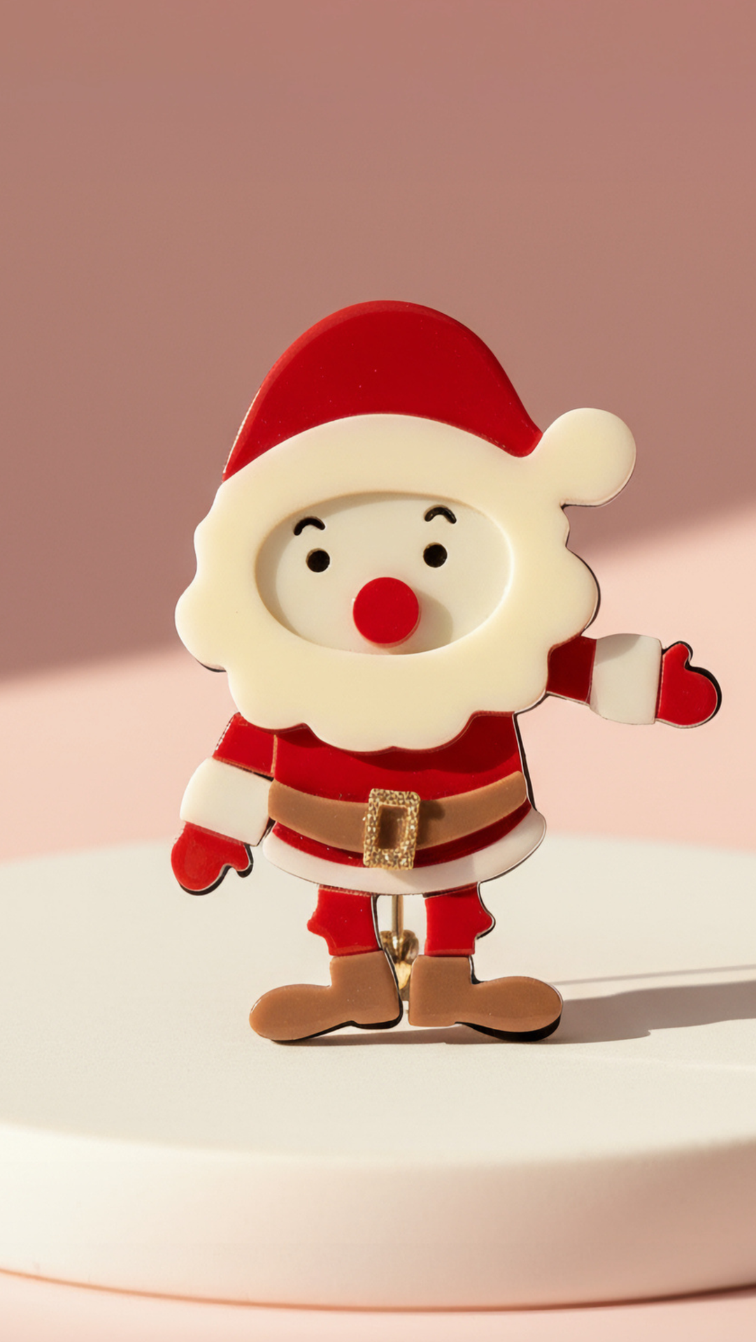 Acrylic Santa Claus Festive Christmas Brooch