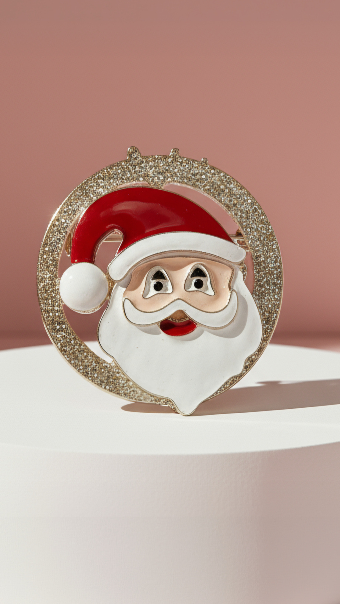 Acrylic  Santa Claus Festive Christmas Brooch