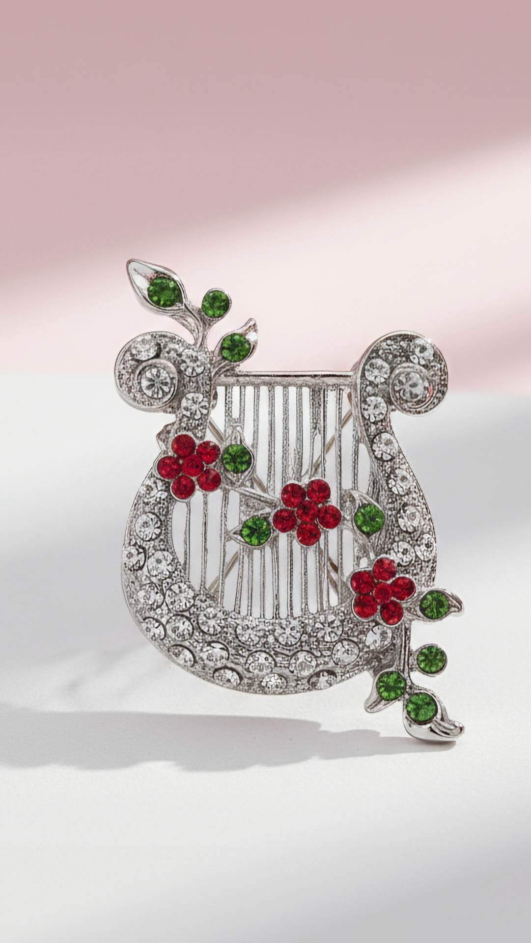 Harp Festive Brooch Pin