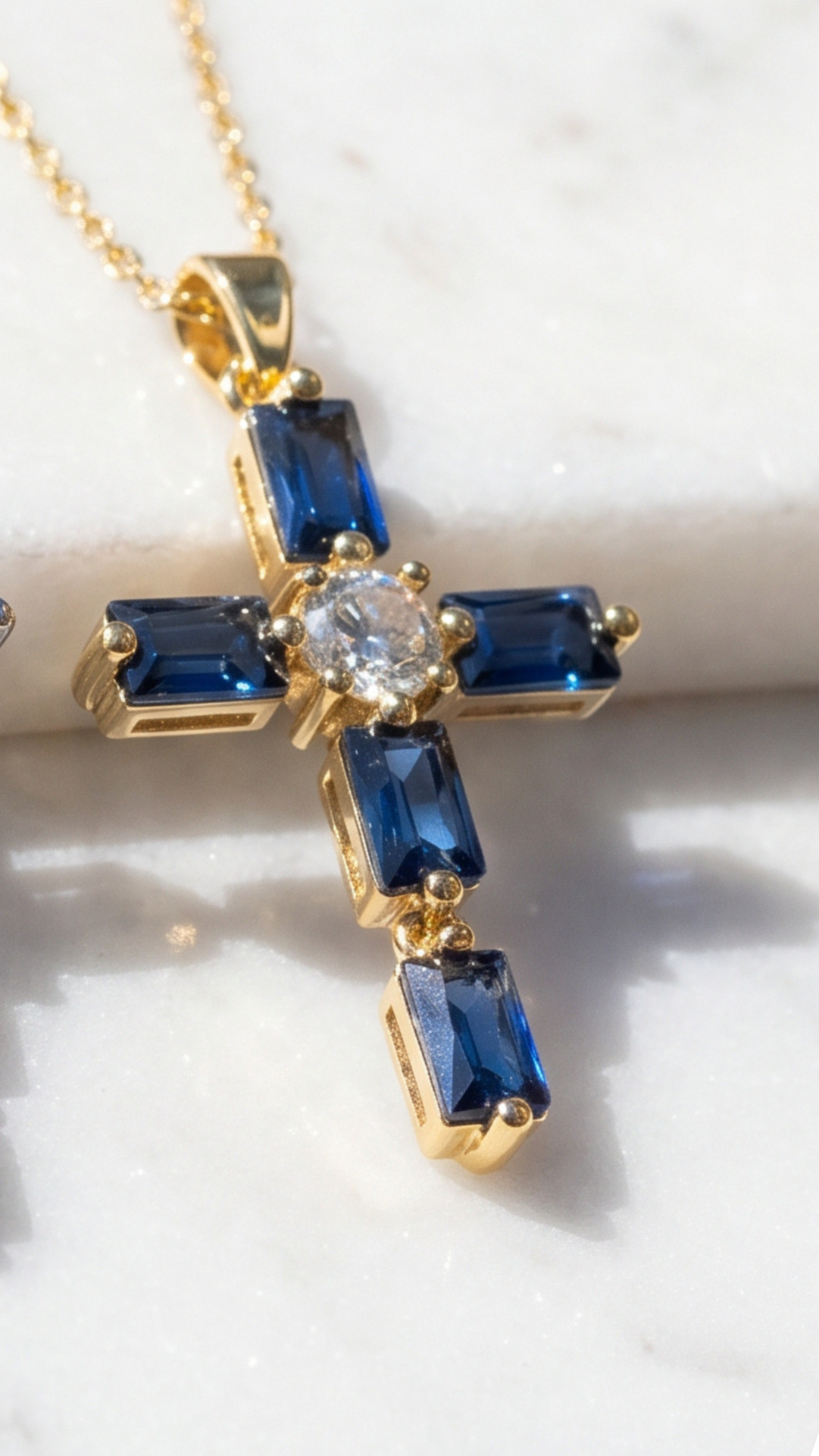 Crystal Cross Symbolic Pendant Necklace