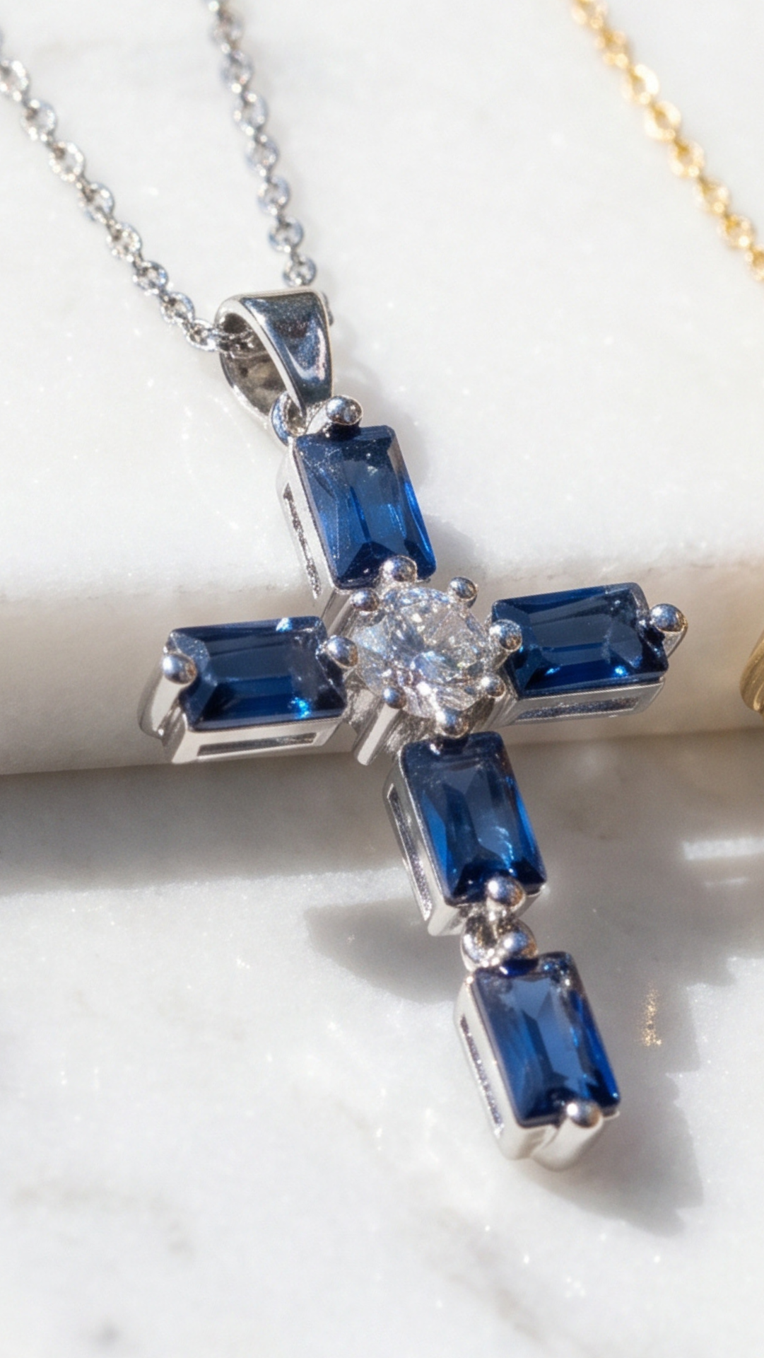 Crystal Cross Symbolic Pendant Necklace