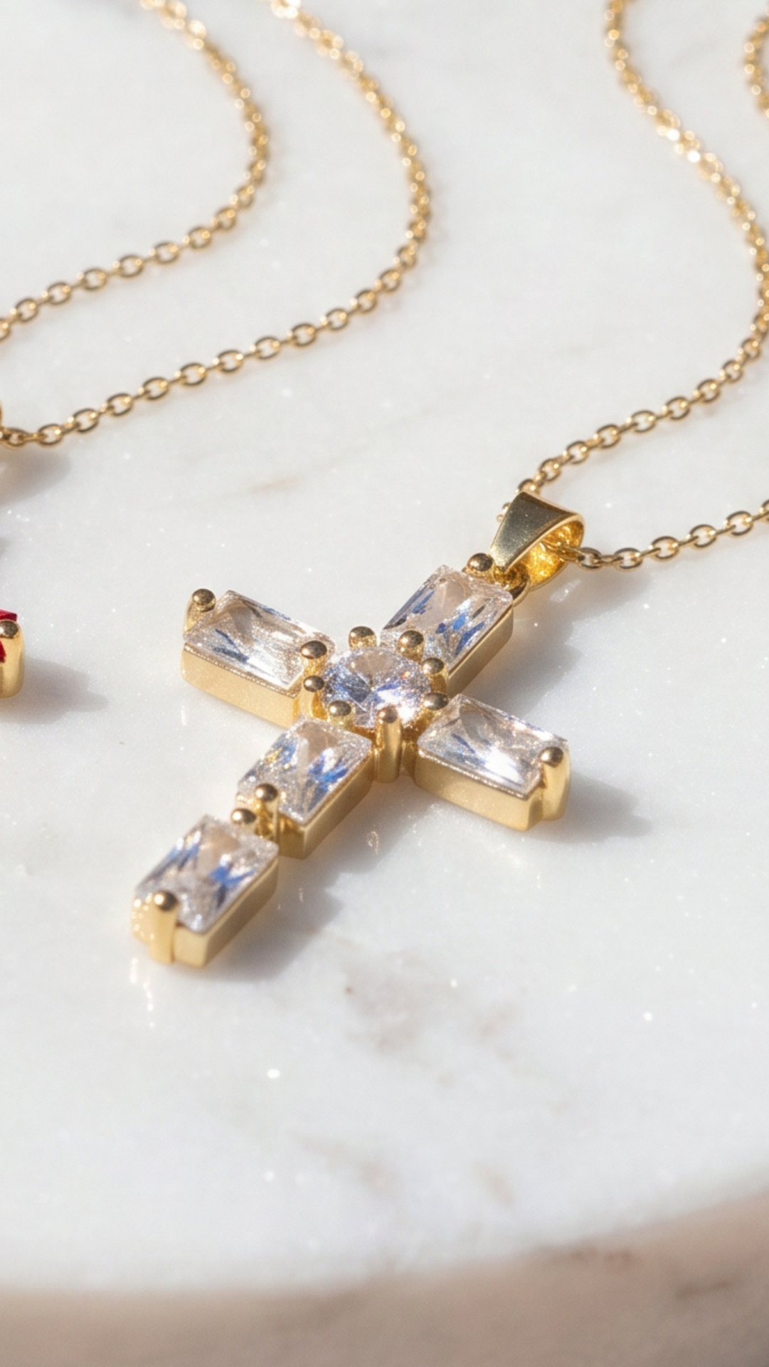 Crystal Cross Symbolic Pendant Necklace