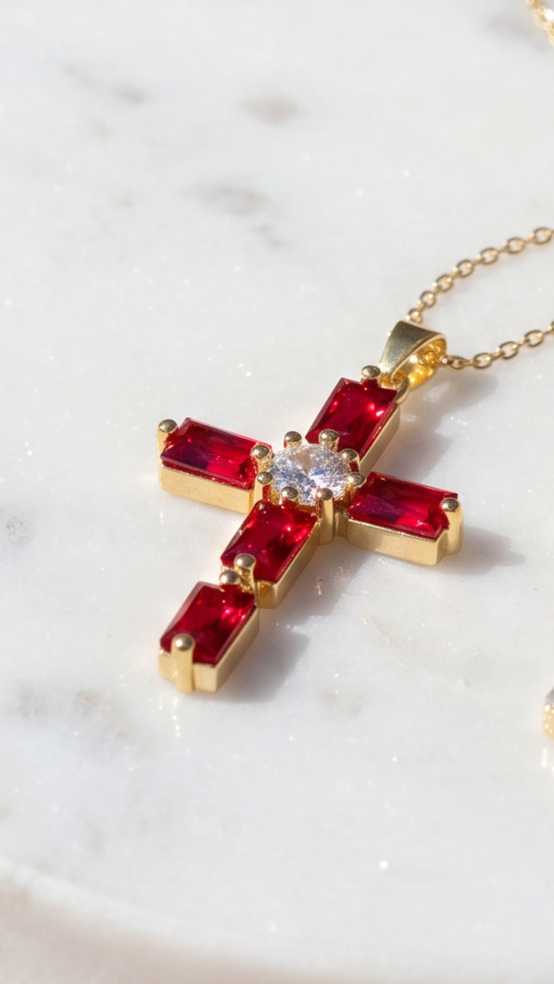 Crystal Cross Symbolic Pendant Necklace