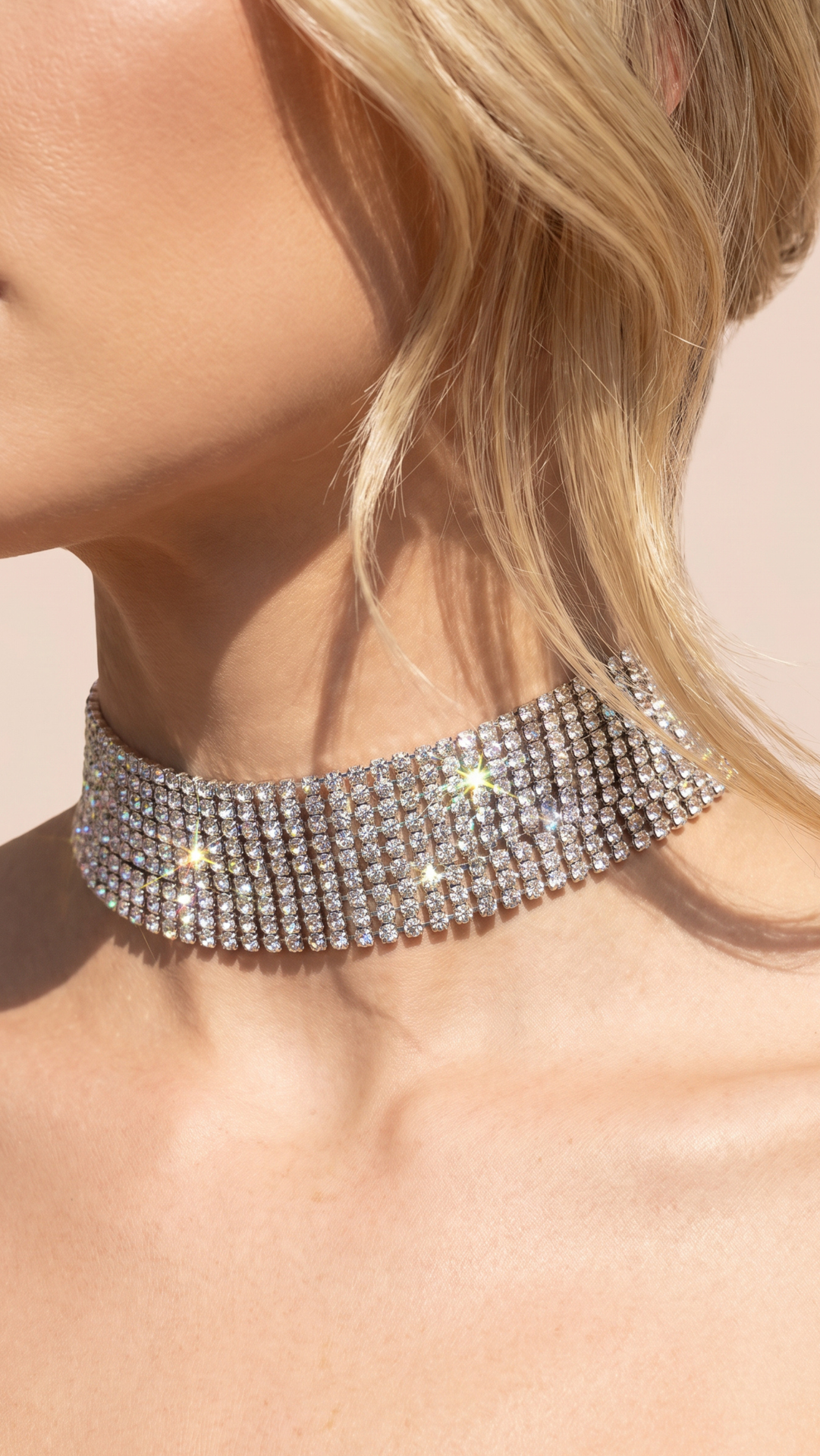 Rhinestone Crystal Choker Necklace