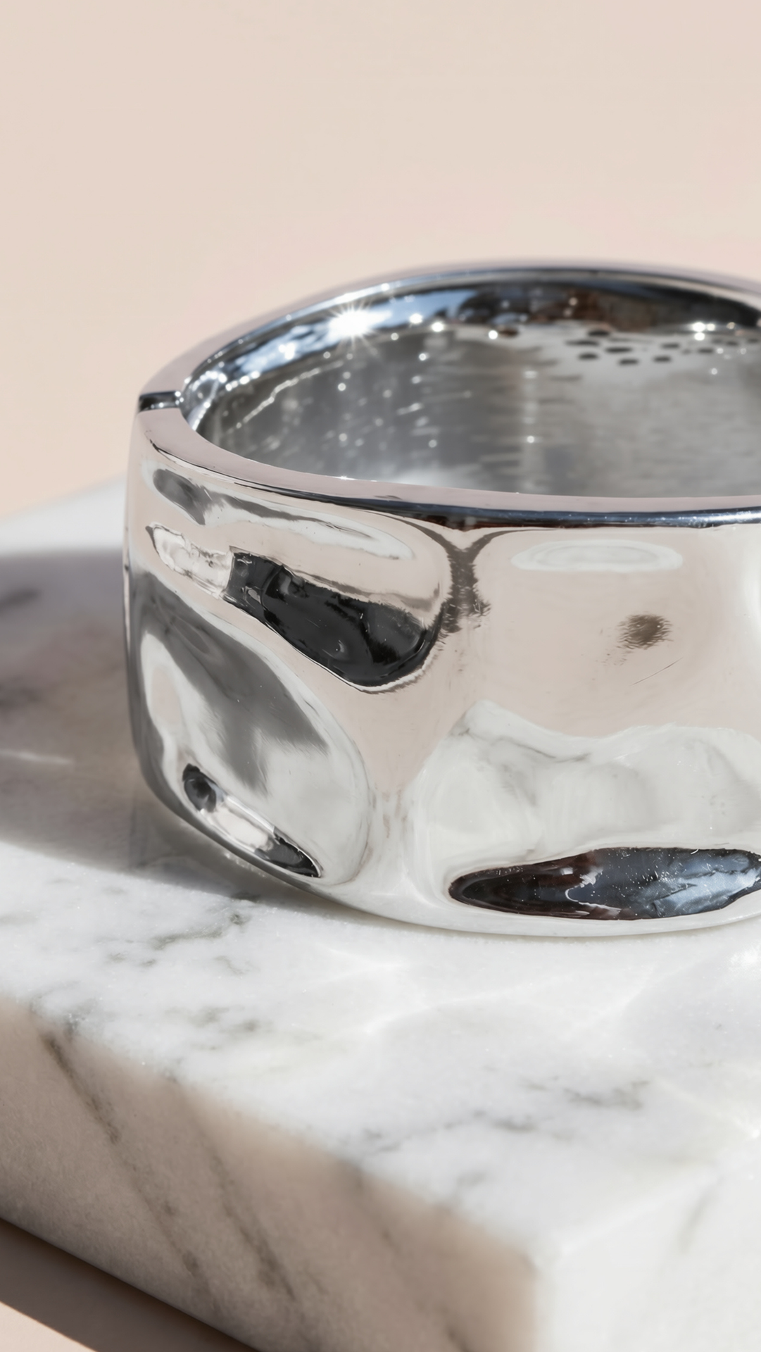 Chunky Hammered Statement Bracelet Bangle