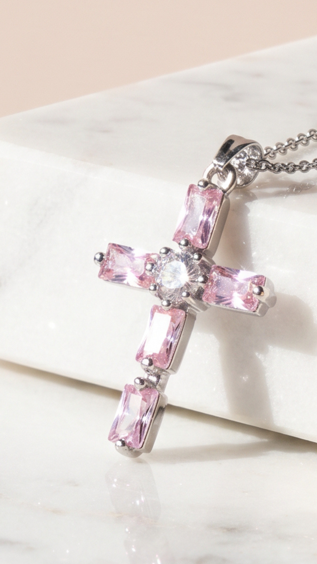 Crystal Cross Symbolic Pendant Necklace