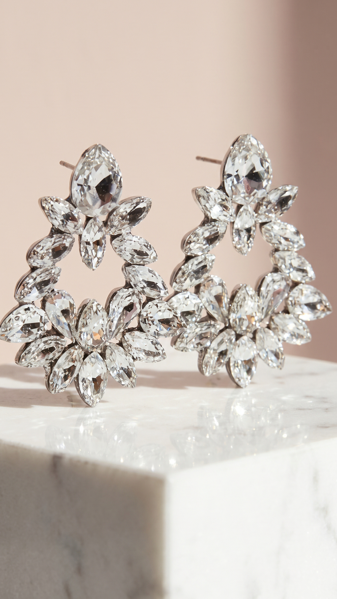 Statement Crystal Cut Out Stud Earrings