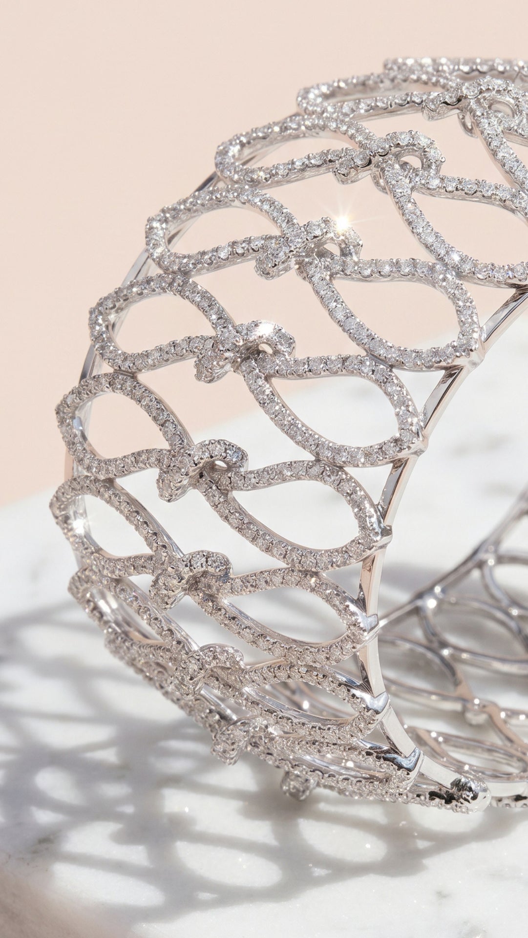 Statement Lattice Crystal Cuff