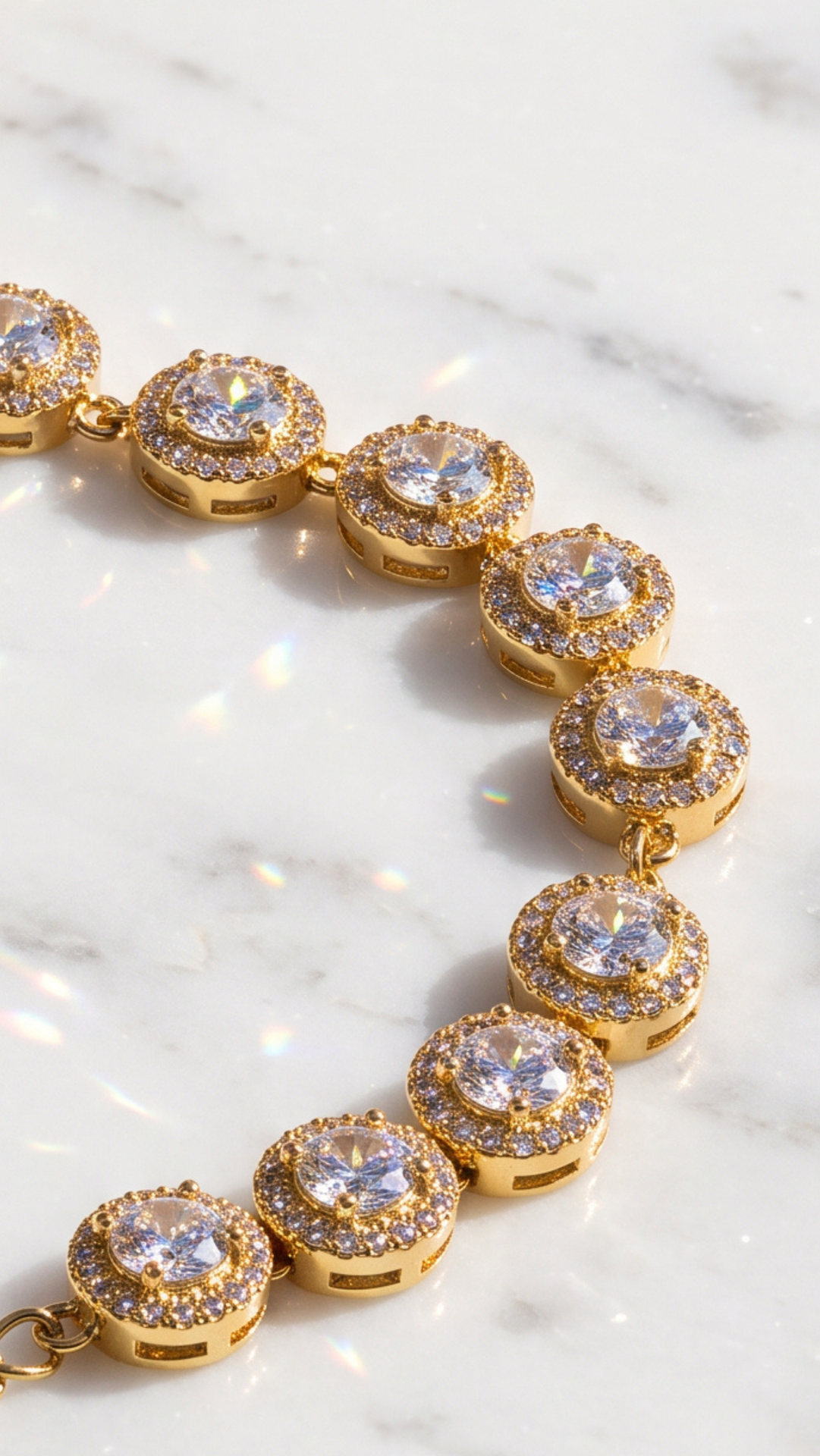 Gold Plated Brilliant Cut Crystal Bracelet