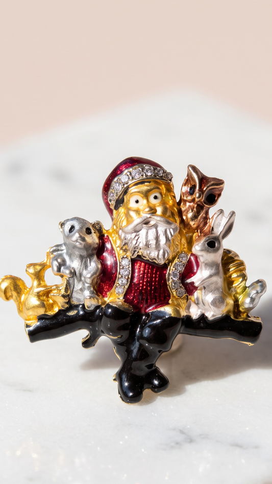 Santa Christmas Festive Brooch Pin