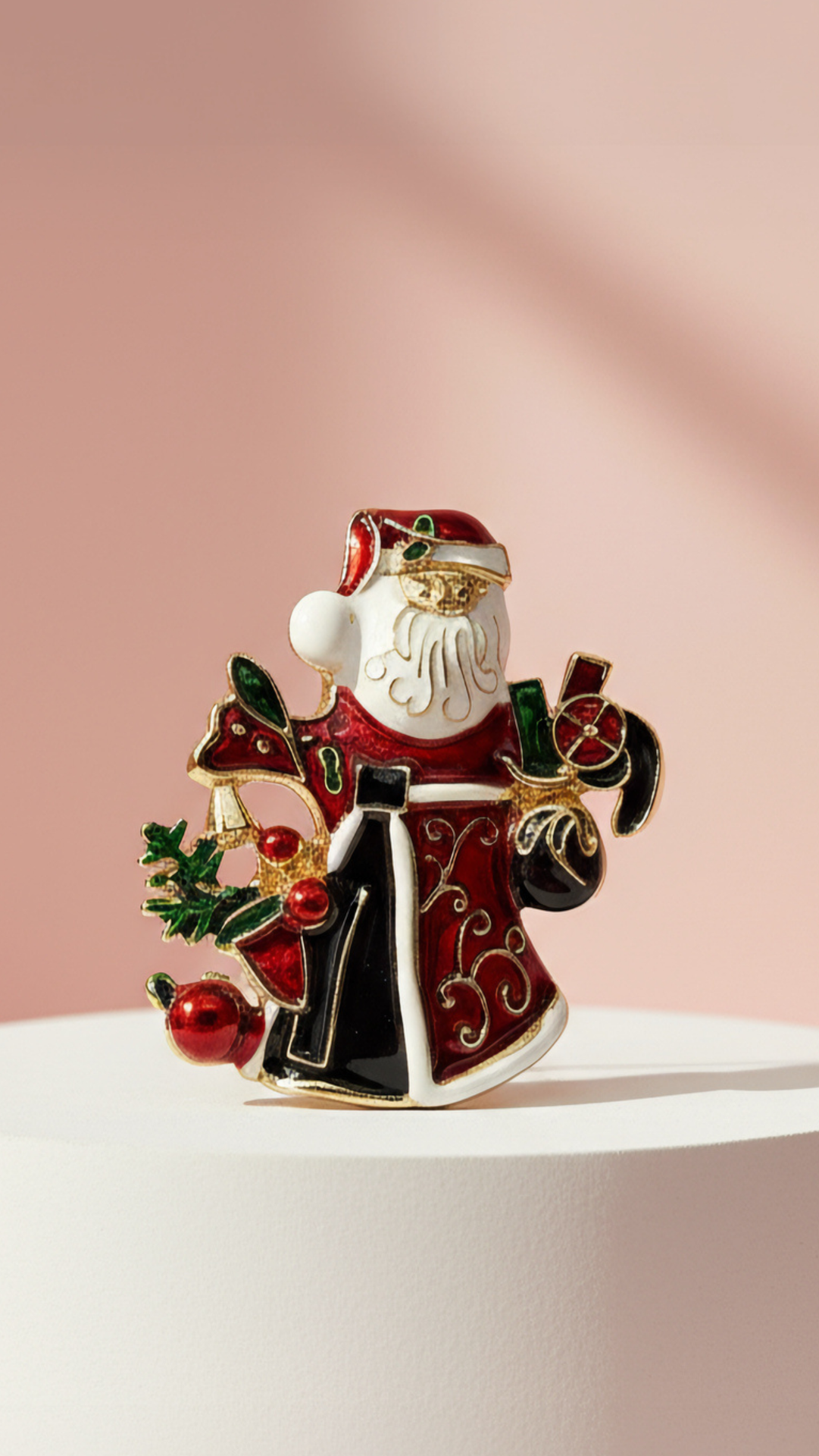 Santa Claus & Gifts Festive Christmas Brooch