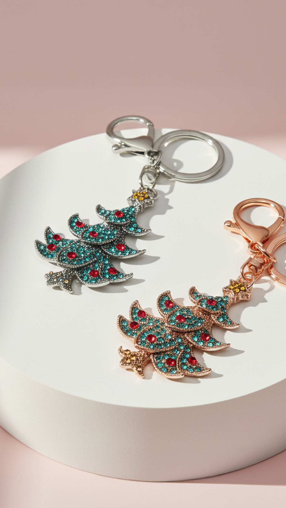 Christmas Tree Crystal Keyring & Bag Charm