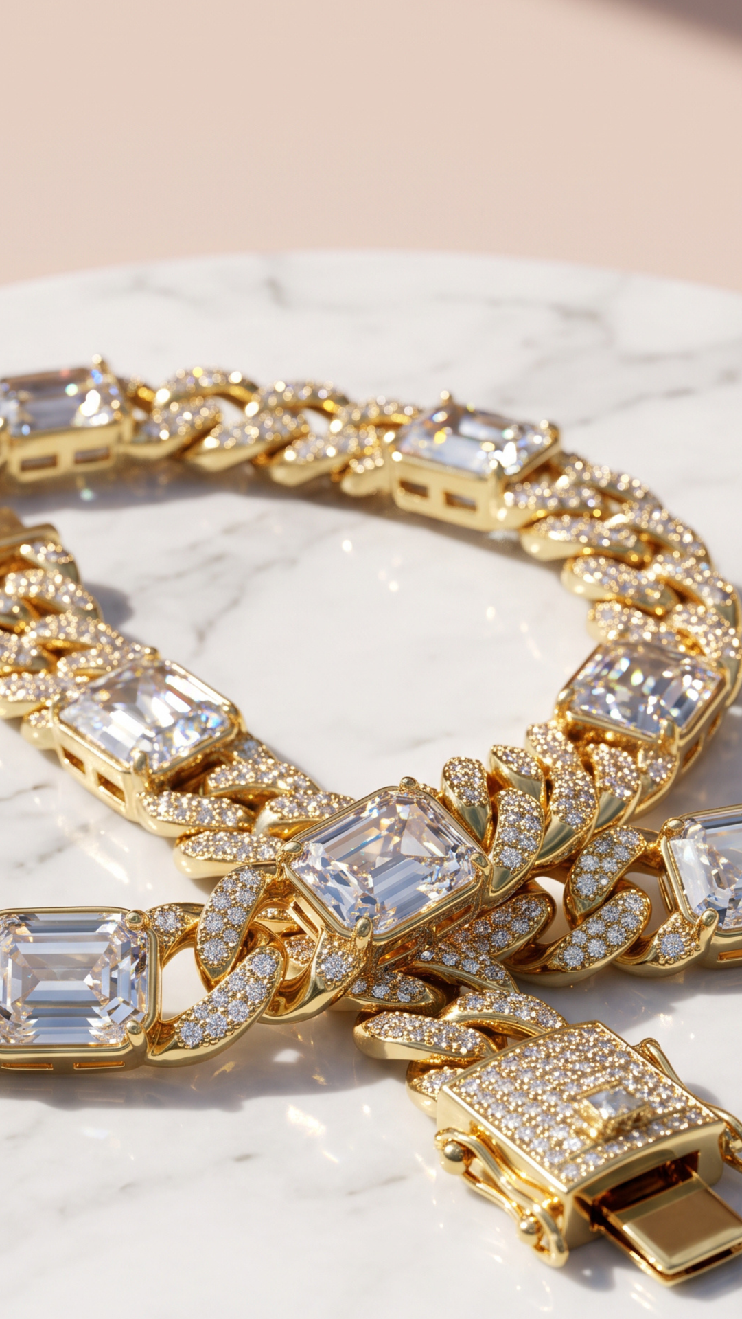 Pavé Statement Jewelled Curb Chain Necklace