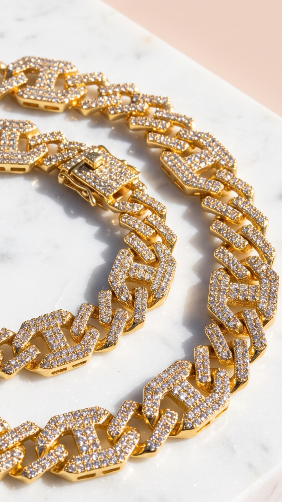 Pavé Statement Chunky Crystal Curb Chain Necklace