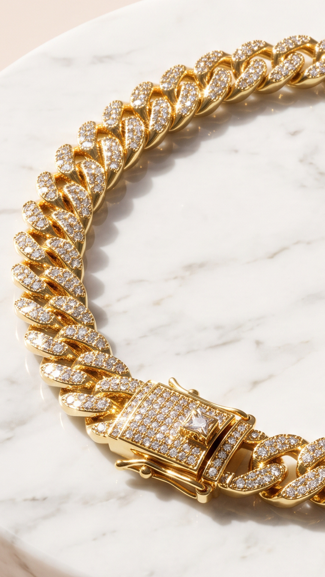 Iced Pavé Curb Chain Crystal Necklace