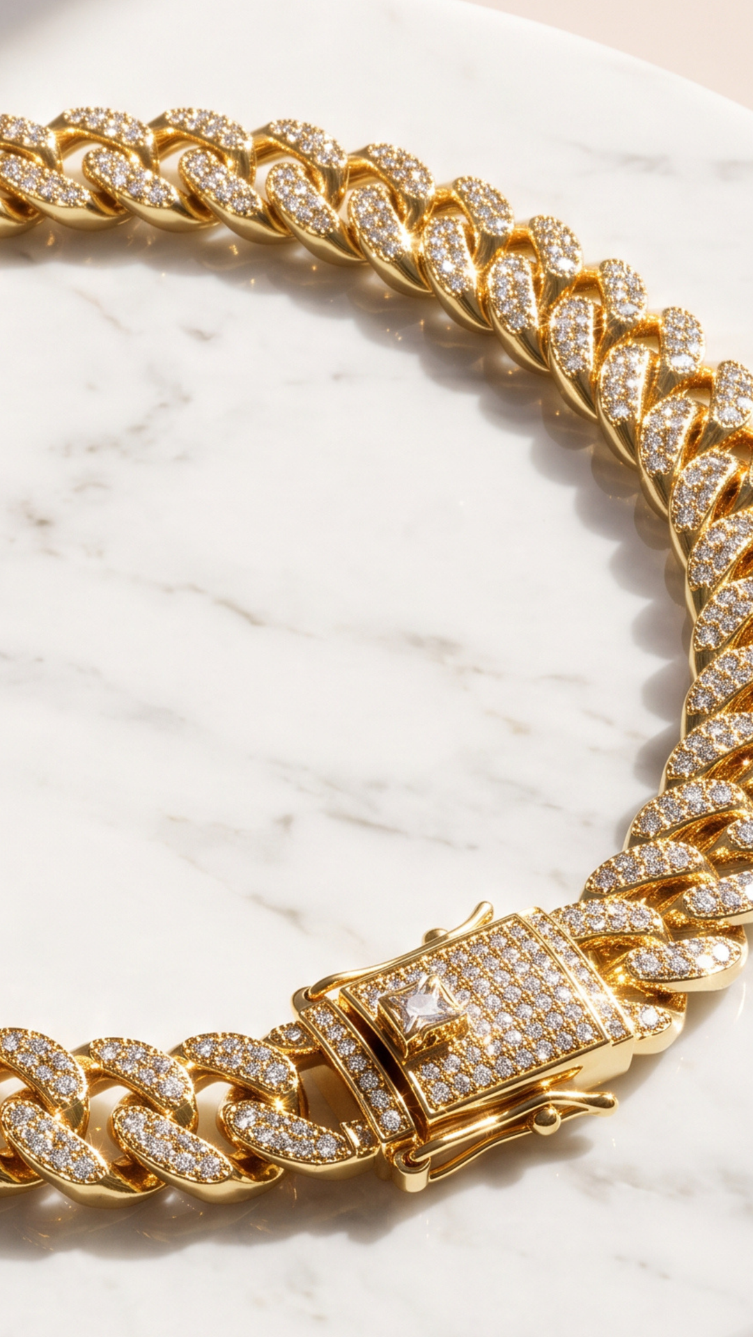 Iced Pavé Curb Chain Crystal Necklace